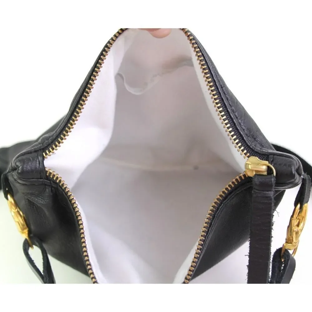 Noonday Collection BLACK GENUINE LEATHER X-BODY SHOULDER BAG CLUTCH PURSE